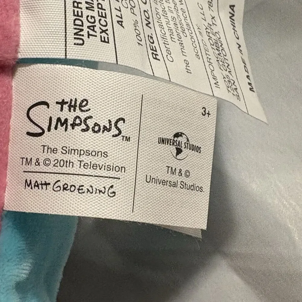 Simpsons Pillow Pink/Blue 20 Inch Plush